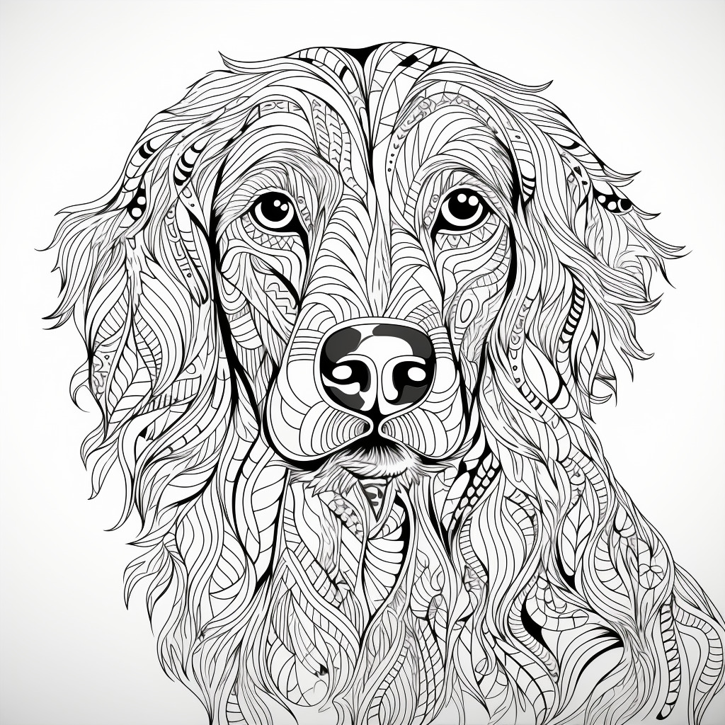 coloring page dog complex