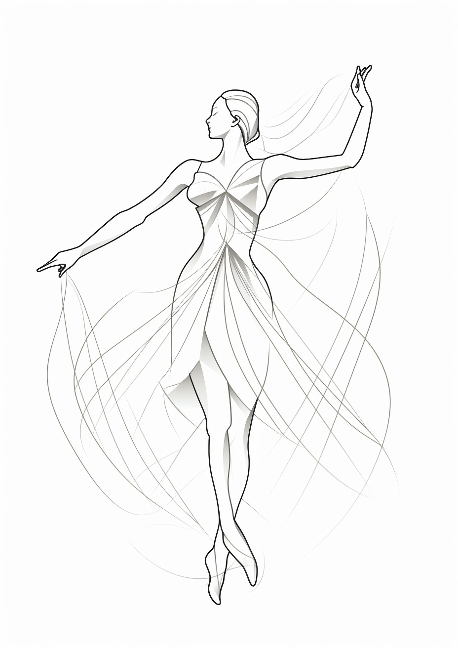 coloring page of a femalde dancer