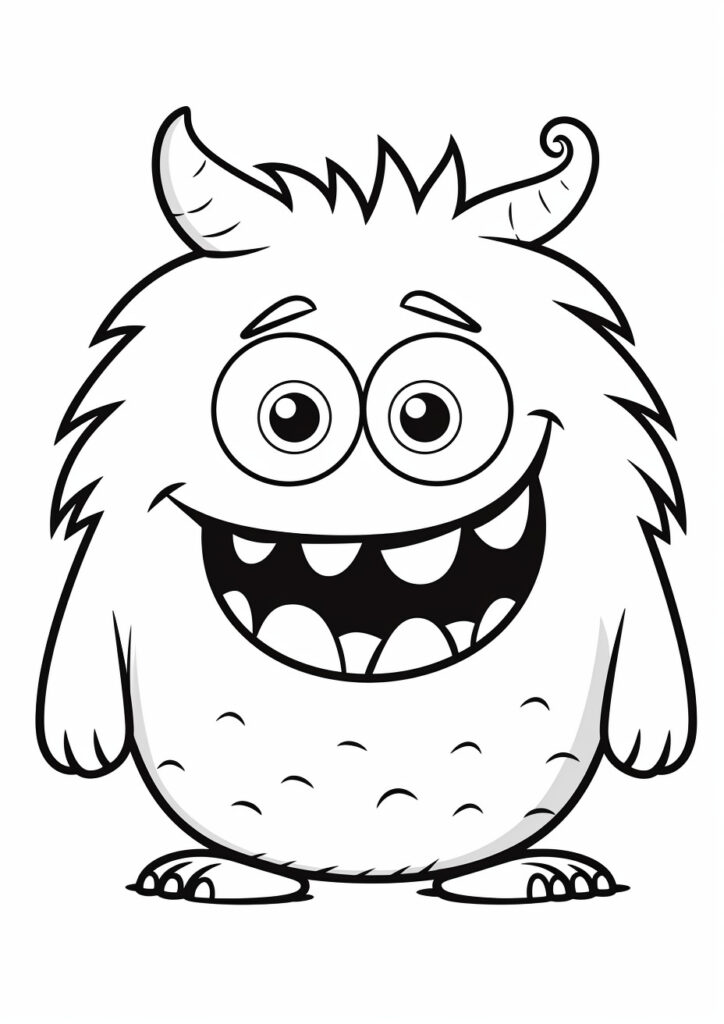 Cute Monster For Kids Coloring Page - Coloring Pages Therapy